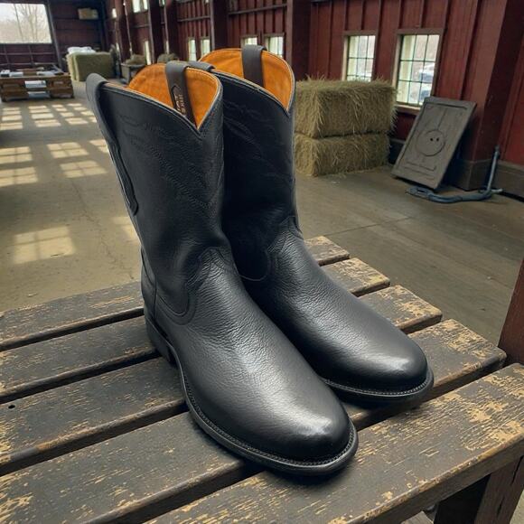 Ariat Bench Made Clanton Western Boot Black Mens Size 8.5 Fast Ship - Picture 5 of 13